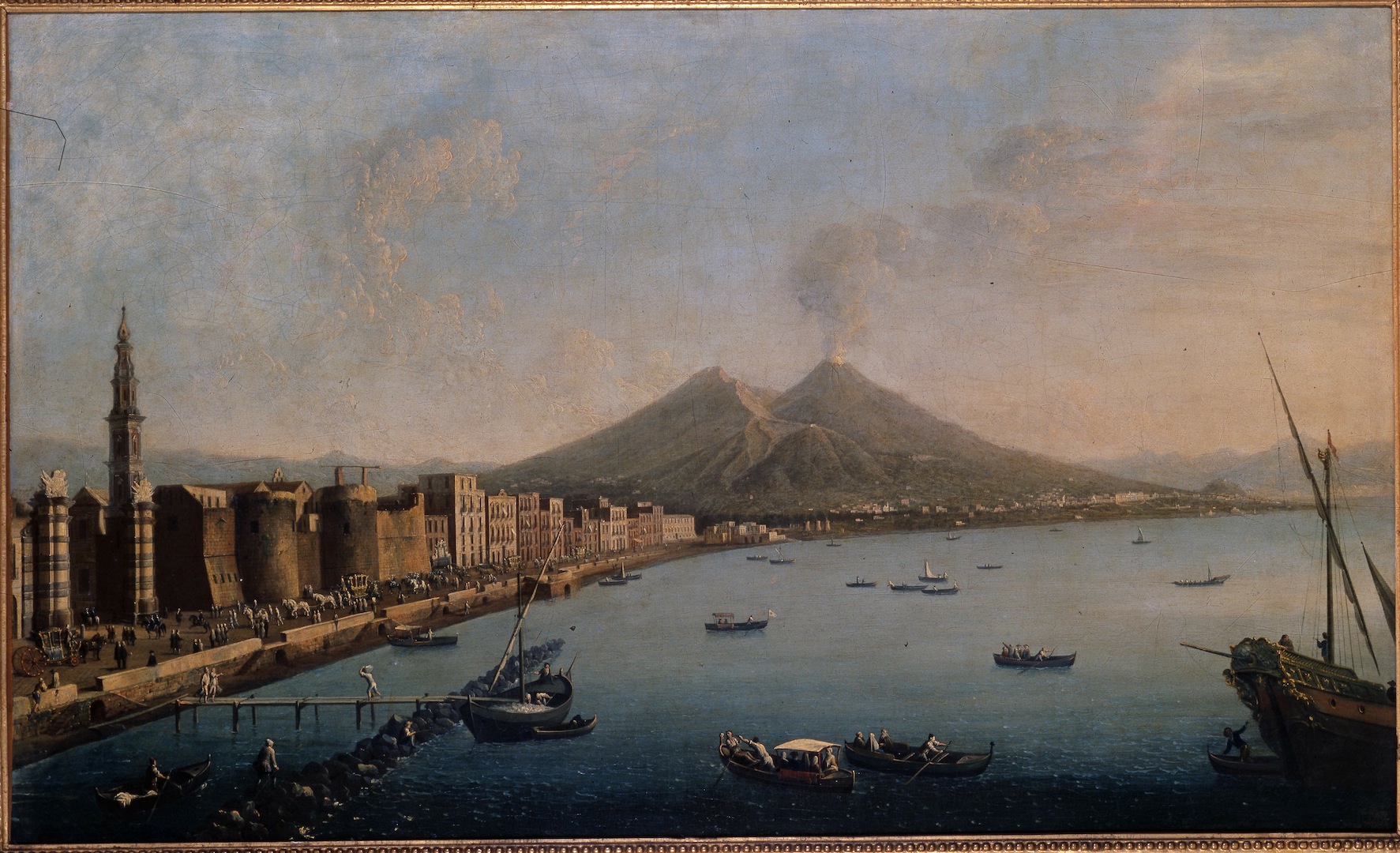 Antonio Joli, Le fort du Carmine et le bourg de Loreto, XVIIIe siècle, huile sur toile, 
© Per gentile concessione Fototeca Soprintendenza Speciale PSAE e per il Polo Museale della Città di Napoli.