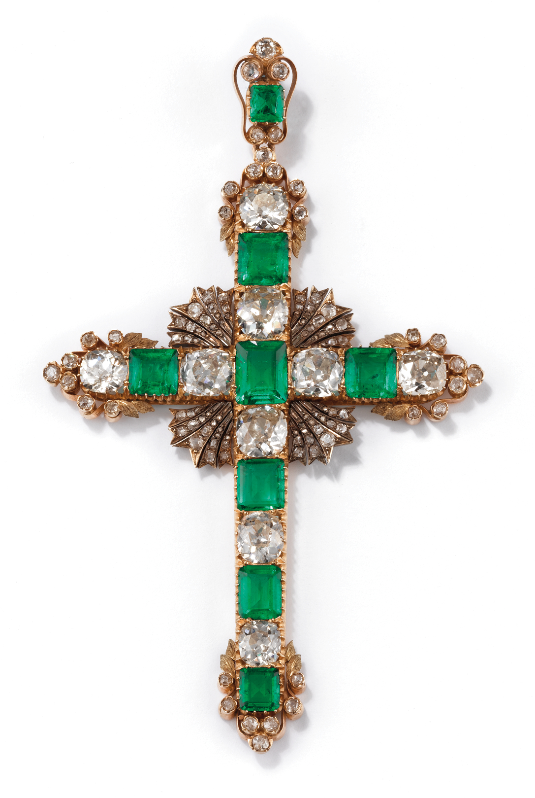 Orfèvre napolitain inconnu, Croix épiscopale, 1878, or, diamants, émeraudes