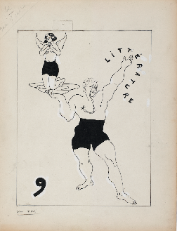 Deux projets de couverture figurant un singe sous le titre de l'exposition "La Charpente chez quelques bâtisseurs" devaient relayer la hargne de Picabia envers les soi-disants héritiers d'Ingres. C'est pourtant cet haltérophile à monocle soulevant un angelot féminin qui remporte la faveur de Breton.