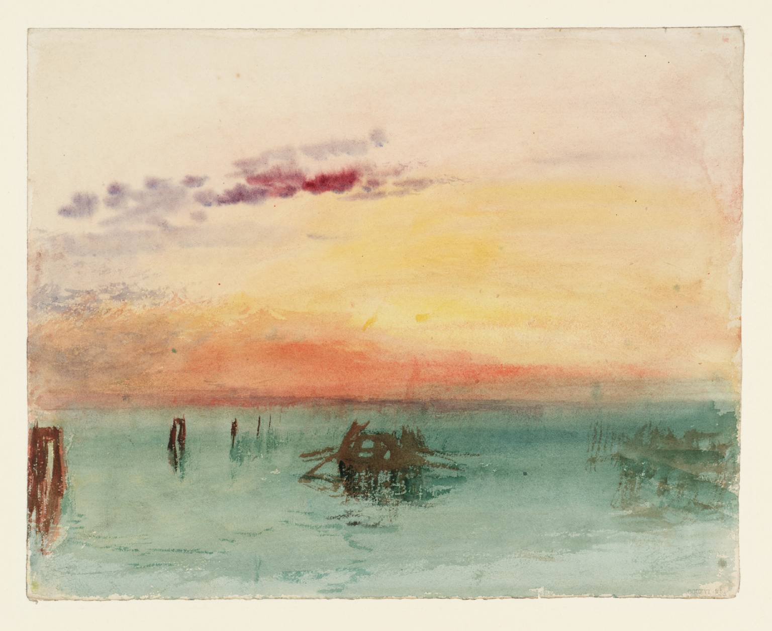 Venice: Looking across the Lagoon at Sunset 1840 by Joseph Mallord William Turner 1775-1851