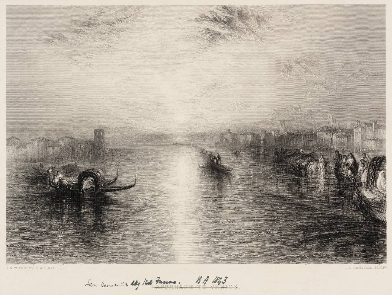 Approach to Venice, engraved by Armytage published 1859-61 by Joseph Mallord William Turner 1775-1851